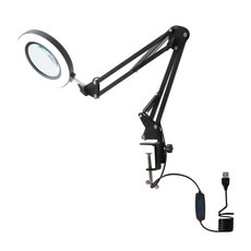 ETSHOP LED 大型立架放大鏡環形燈 黑色, 1個