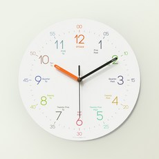 무아스 이지러닝 무소음 교육용 벽시계, 화이트