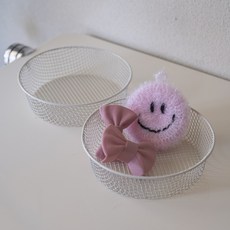 VILLAT 粉彩色調圓形鐵製籃子, 象牙白, 2個