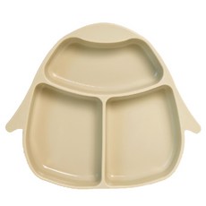 CHOUCHOUATTI 嬰幼兒副食品矽膠吸盤餐盤, 米色, 1個, 單品
