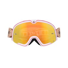 Naya Style 復古防風摩托車風鏡, 白框紅膜