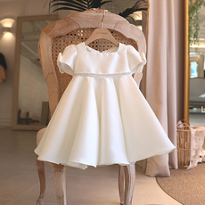 Miso Papa女童款Ariel白色蝴蝶結洋裝