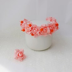 NOBLY 大玫瑰花冠擺件+迷你花瓶, 橘子