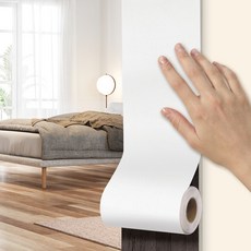 지엔홈 붙이기 쉬운 스티커형 띠벽지 몰딩시트, 페인트 화이트 단색 DRSM-01