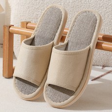 언헤브 심플 린넨 실내 거실화, 03 베이지, 1개