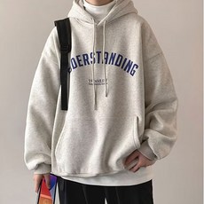 Goodif 男款字母校園風寬鬆連帽T恤