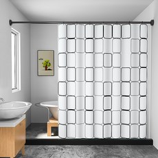 Karis 現代可愛日常浴室浴簾 A01 80 x 180 cm, 1個