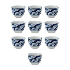 O chairs 藍色波浪圓形清酒杯, 混色, 10個
