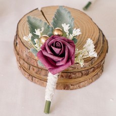 O'zney 人造玫瑰果實胸花, 紫紅色