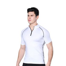 Minseong Company 男款基本領口拉鍊短袖T恤