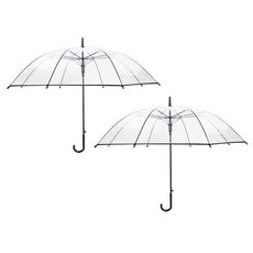Doobalro 透明 自動 長柄傘 2入