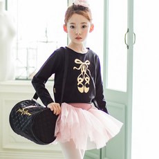 pied a 'terre 女童芭蕾舞鞋圖案芭蕾長袖T恤 5502