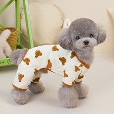PASTEL PET 寵物軟萌小熊連身衣, 1個, 象牙白