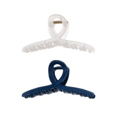 수스다 꼬임 집게핀 13cm 2종 세트 빅사이즈 아크릴 투명 반투명 헤어핀