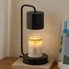 에인디 캔들백화점 타이머 타입 모던 큐브 캔들워머 + 퓨어 아로마 워머 전용 소이캔들 370g 세트, 블랙(캔들워머), 다우니