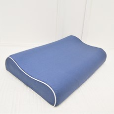 PAUSE9 曲線型記憶棉枕頭 + 枕頭套套組, 靛藍色, 1個