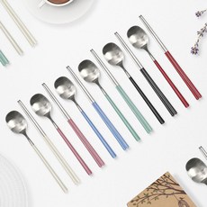 RAONNURI Reve 彩色湯匙筷子組, 湯匙 + 筷子, 混色, 6套