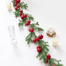 flowertree 室內牆面裝飾品 亮面球松樹掛飾 185cm, 混色