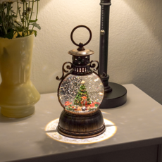 聖誕節裝飾品 室內裝飾 復古燈籠 旋轉水晶球音樂盒, 古銅色士兵燈籠, 23 x 11cm
