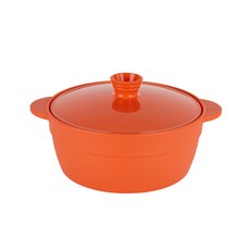 sillymann Newtro Collection多用途鉑金矽膠雙耳鍋附鍋蓋 WSK7224, 紅柿色, 1組