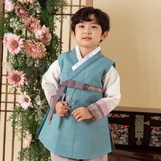 明州男童藍色 Mir 韓服套裝