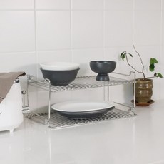 多用途積木式鐵製廚房層架 + 底板套組, 銀色, 1套