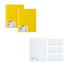 KING JIM Flying Color A4透明文件夾 10頁 x 2入 + Eco Cheong-un PP A4名片冊 10頁, 黃色(透明文件夾), 透明(名片冊), 1套