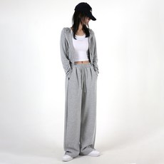 韓國 UMM 女款長/短版素色寬版運動褲