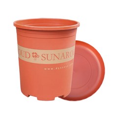 살림앤 튼튼한 플라스틱 화분 + 화분받침 세트 27.5cm, 브릭레드, 1세트