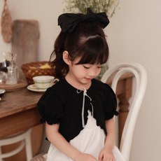 kikimora 女童單色荷葉邊短版罩衫