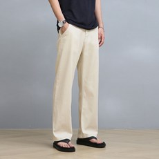 블루포스 남성용 와트닝 와이드 뒷밴딩 무지 면바지