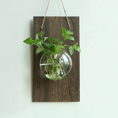 Roi 小巧可愛感性迷你花盆套組 木板 + 饅頭花瓶, 單一顏色