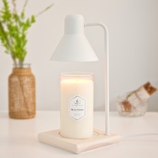 the Sweet 甜味蠟燭+錶盤式開關加熱燭燈+蠟燭燈泡組 2入, 木白色(燭燈)+Black Cherry(蠟燭)