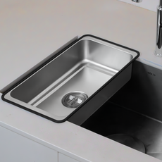 Everyweek 304不鏽鋼方形水槽懸浮洗碗盆, 1個, 銀色