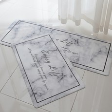 Maritzsen PVC廚房防滑絨毛地墊 2件組, 比安科