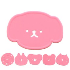 에이드엘 애니멀 실리콘 컵받침 6종 세트, 크림핑크, 1개