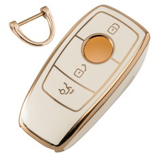 VENDICT 汽車 金線 TPU 賓士 鑰匙包, 賓士03, 象牙白色