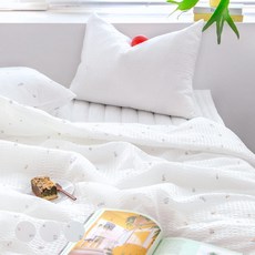 yesbedding 尤加利薄款泡泡紗可愛兔子鋪棉被, 黃色