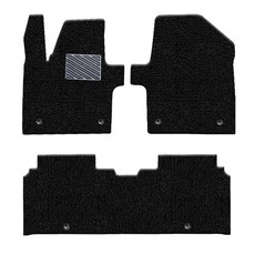 포시즌 차량용 코일카매트 확장형 1+2열, 기아 EV6 2021, 블랙