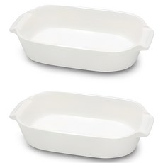 Lime Olive 長方形烤箱用焗烤盤, 2件, 白色