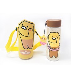 LILFANT KAKAO FRIENDS 印花Chooshik吊飾水瓶+造型提袋組, 混色, 500ml, 1組