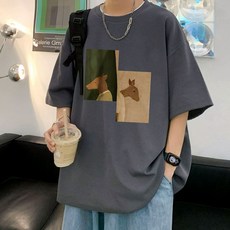 남성용 DM 캐주얼 반팔 티셔츠