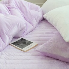 BasicTone 基本色調保暖高級超細纖維絎縫床墊, 薰衣草紫
