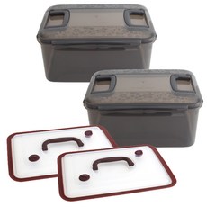 Ens Home雙把手泡菜桶 10L 壓蓋 黑色, 2個