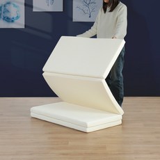 OliSleep 經典四折疊記憶泡棉床墊 (米色 多功能單人 5公分), 米色, 5cm