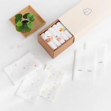 moms nature 幼兒用竹纖維竹纖維竹纖維紗手帕 20條+壓花手帕 30條組