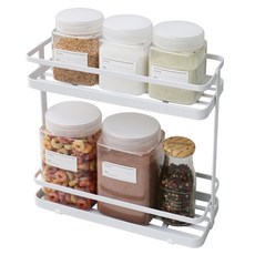 NATURE LIVING Urban 雙層調味罐收納架 奶油白色, 1個