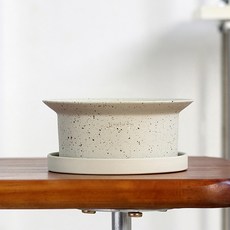 알럽홈 세라믹 모던쉐입 화분 + 받침 세트 L261-0062, 패턴화이트, 1세트