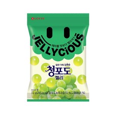 롯데웰푸드 젤리셔스 청포도 젤리, 72g, 1개