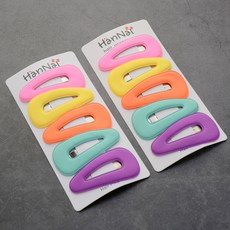 HANNAL RIBON 熒光色髮夾 5*2入